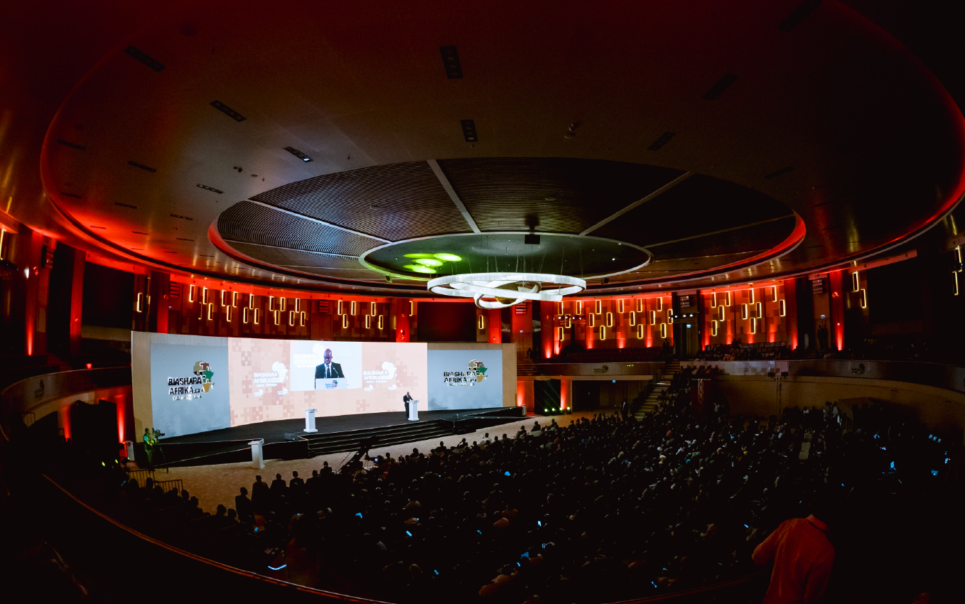 Delegates in the plenary hall of a continental trade forum